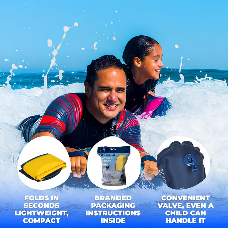ZAMASMEL Premium Kids Inflatable Boogie Board Lightweight Swimming Floating Surfboard for Beach & Pool Fun Durable Inflatable Surf Body Board for Wave Riding Summer Pool Floats & Beach Toys - Image 5